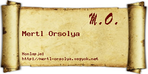 Mertl Orsolya névjegykártya