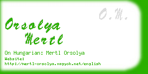 orsolya mertl business card